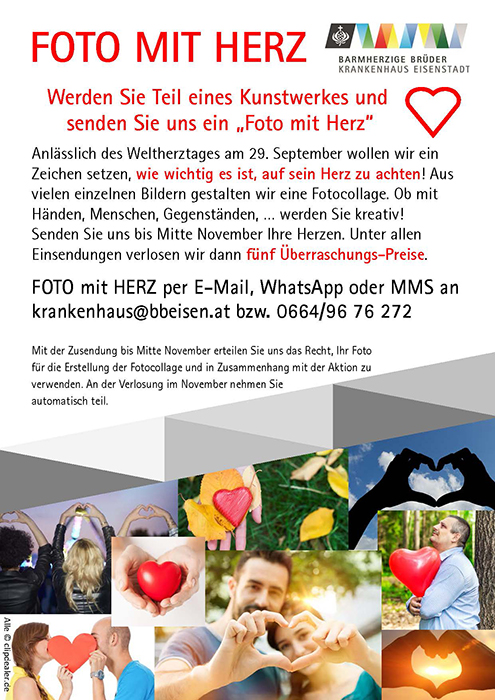 Plakat zur Weltherztag-Aktion 'Foto mit Herz'